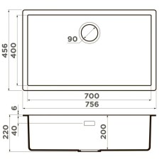 Кухонная мойка Artceramic Omoikiri Yamakawa 75-Integra-CN canyon 4997274