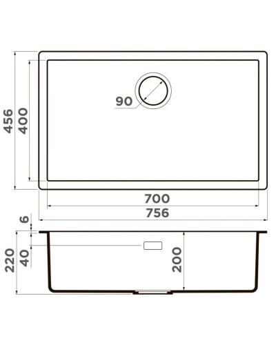 Кухонная мойка Artceramic Omoikiri Yamakawa 75-Integra-CN canyon 4997274