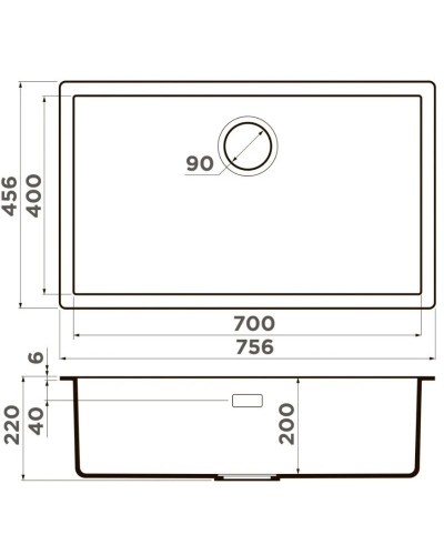Кухонная мойка Artceramic Omoikiri Yamakawa 75-Integra-GB графит 4997275