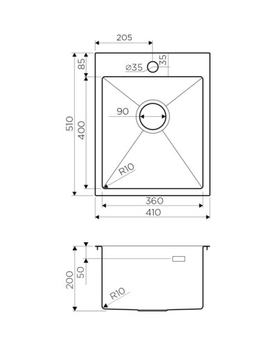 Кухонная мойка нержавеющая сталь Omoikiri Akisame 41-IN 4973056