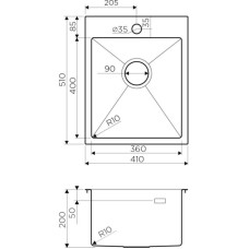 Кухонная мойка вороненая сталь Omoikiri Akisame 41-GM 4973094