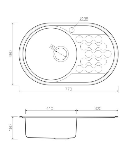 Кухонная мойка латунь Omoikiri Kasumigaura 77-AB-L