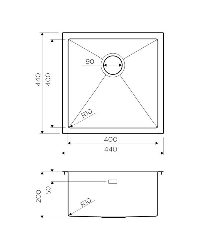 Кухонная мойка нержавеющая сталь Omoikiri Taki 44-U/IF-IN 4973044