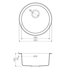 Кухонная мойка вороненая сталь Omoikiri Toya 45-GM