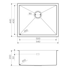 Кухонная мойка светлое золото Omoikiri Taki 54-U/IF-LG 4973093