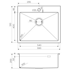 Кухонная мойка нержавеющая сталь Omoikiri Akisame 59-IN 4973055