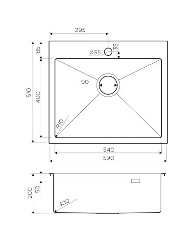 Кухонная мойка нержавеющая сталь Omoikiri Akisame 59-IN 4973055