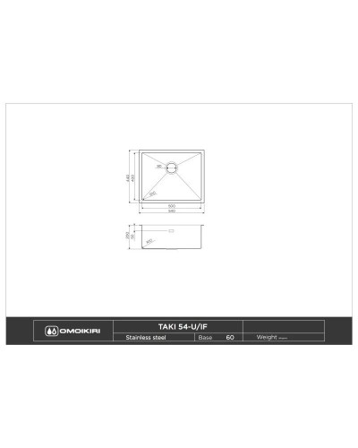 Кухонная мойка нержавеющая сталь Omoikiri Taki 54-U/IF-IN 4973046