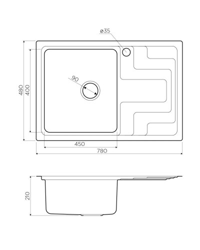 Кухонная мойка нержавеющая сталь Omoikiri Mizu 78 L