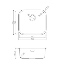 Кухонная мойка нержавеющая сталь Omoikiri Omi 49-U/I-IN 4993066