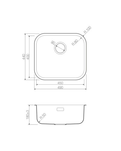 Кухонная мойка нержавеющая сталь Omoikiri Omi 49-U/I-IN 4993066
