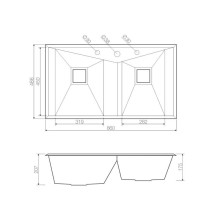 Кухонная мойка нержавеющая сталь Omoikiri Izumi 86-2