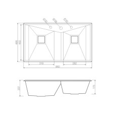Кухонная мойка нержавеющая сталь Omoikiri Izumi 86-2