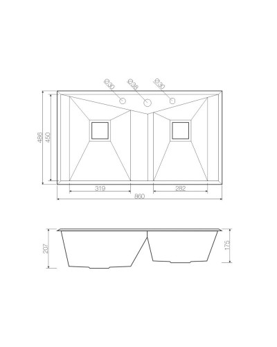 Кухонная мойка нержавеющая сталь Omoikiri Izumi 86-2