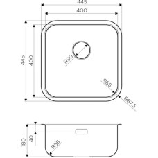 Кухонная мойка нержавеющая сталь Omoikiri Omi 44-U/IF-IN Quadro