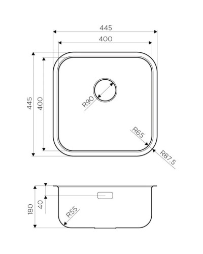 Кухонная мойка нержавеющая сталь Omoikiri Omi 44-U/IF-IN Quadro
