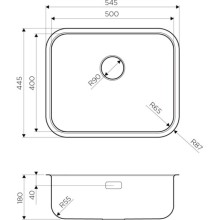 Кухонная мойка нержавеющая сталь Omoikiri Omi 54-U/IF-IN