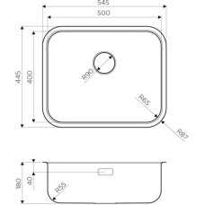 Кухонная мойка нержавеющая сталь Omoikiri Omi 54-U/IF-IN