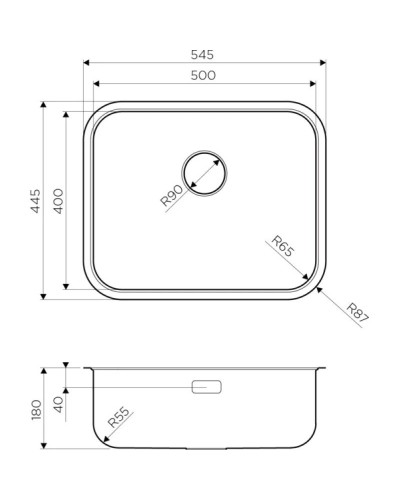 Кухонная мойка нержавеющая сталь Omoikiri Omi 54-U/IF-IN