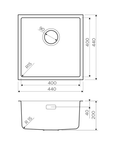 Кухонная мойка нержавеющая сталь Omoikiri Tadzava 44-U-IN Quadro