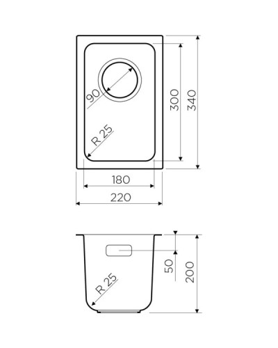 Кухонная мойка нержавеющая сталь Omoikiri Tadzava 22-U-IN