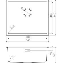 Кухонная мойка нержавеющая сталь Omoikiri Tadzava 54-U-IN