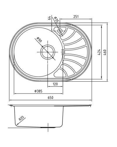 Кухонная мойка полированная сталь IDDIS Suno SUN65PLI77