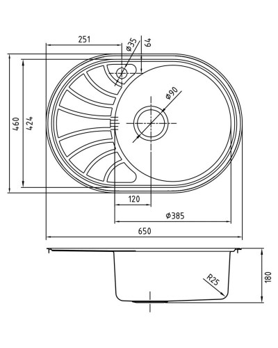 Кухонная мойка полированная сталь IDDIS Suno SUN65PRI77