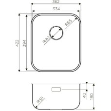 Кухонная мойка нержавеющая сталь Omoikiri Omi 36-U-IN