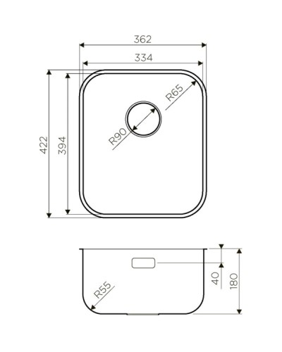Кухонная мойка нержавеющая сталь Omoikiri Omi 36-U-IN