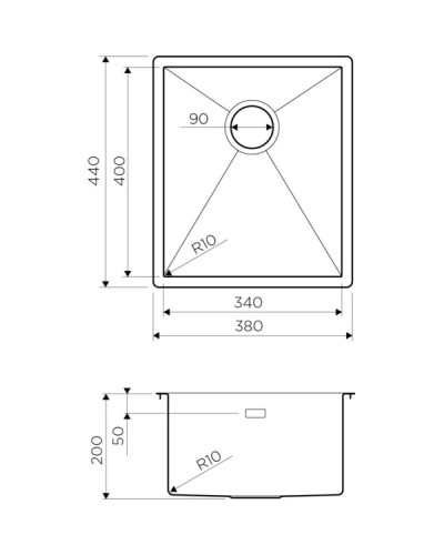 Кухонная мойка вороненая сталь Omoikiri Taki 38-U/IF-GM 4973106