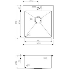 Кухонная мойка вороненая сталь Omoikiri Akisame 46-GM 4973095