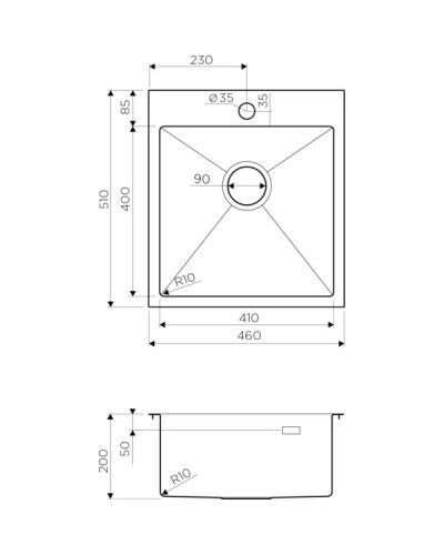 Кухонная мойка вороненая сталь Omoikiri Akisame 46-GM 4973095