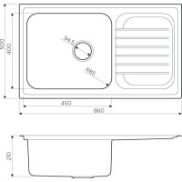Кухонная мойка нержавеющая сталь Omoikiri Haruna 86-IN