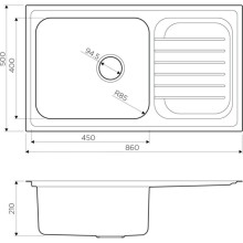 Кухонная мойка нержавеющая сталь Omoikiri Haruna 86-IN