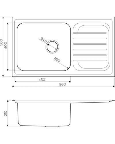 Кухонная мойка нержавеющая сталь Omoikiri Haruna 86-IN