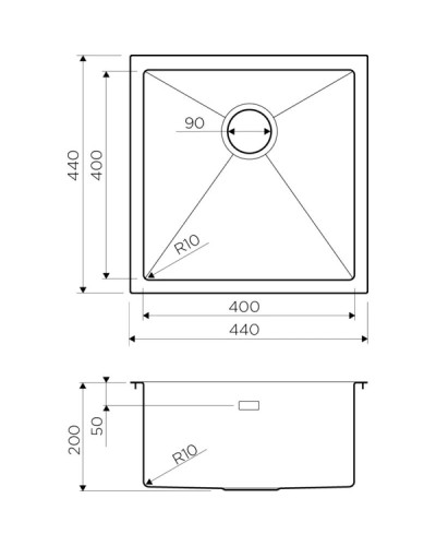 Кухонная мойка вороненая сталь Omoikiri Taki 44-U/IF-GM 4973521