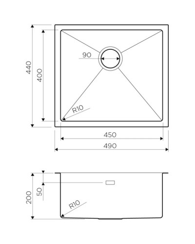 Кухонная мойка вороненая сталь Omoikiri Taki 49-U/IF-GM 4973524