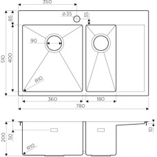 Кухонная мойка светлое золото Omoikiri Akisame 78-2-LG-L
