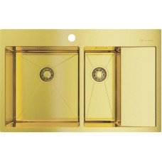 Кухонная мойка светлое золото Omoikiri Akisame 78-2-LG-L
