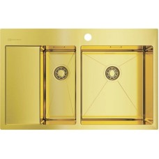 Кухонная мойка светлое золото Omoikiri Akisame 78-2-LG-R