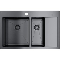 Кухонная мойка вороненая сталь Omoikiri Akisame 78-2-GM-L
