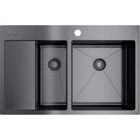 Кухонная мойка вороненая сталь Omoikiri Akisame 78-2-GM-R