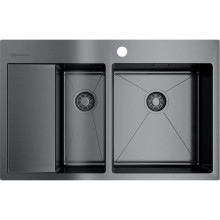 Кухонная мойка вороненая сталь Omoikiri Akisame 78-2-GM-R