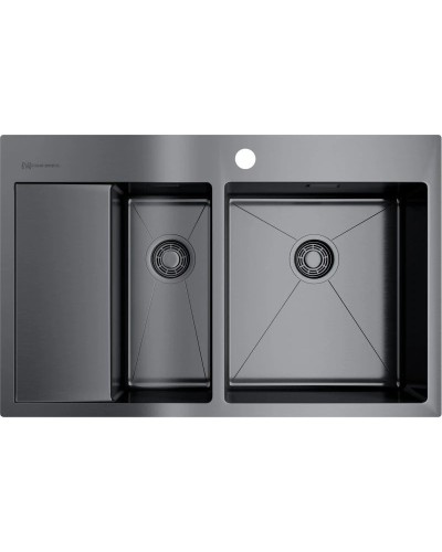 Кухонная мойка вороненая сталь Omoikiri Akisame 78-2-GM-R