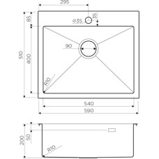 Кухонная мойка вороненая сталь Omoikiri Akisame 59-GM 4973096