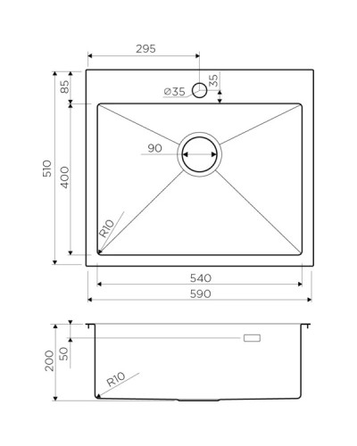 Кухонная мойка вороненая сталь Omoikiri Akisame 59-GM 4973096