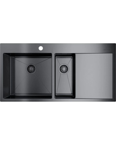 Кухонная мойка вороненая сталь Omoikiri Akisame 100-2-GM-L