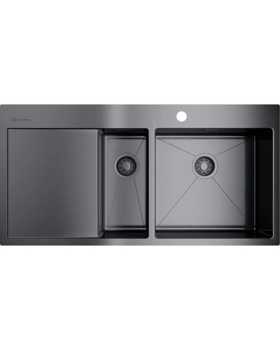 Кухонная мойка вороненая сталь Omoikiri Akisame 100-2-GM-R