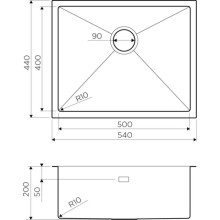 Кухонная мойка вороненая сталь Omoikiri Taki 54-U/IF-GM 4973107